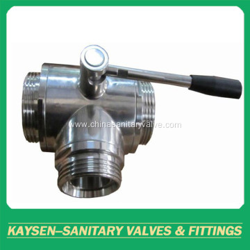 3A Sanitary Three Way Ball Valve Male End